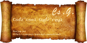 Csécsei Györgyi névjegykártya