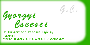 gyorgyi csecsei business card